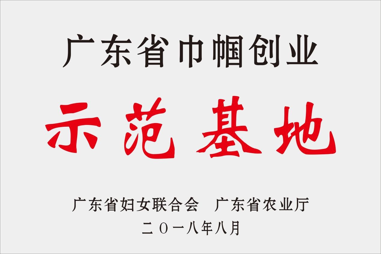 廣東省巾帼創業示範基地2018年 